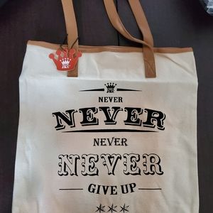 Jkc Jessica Kagan Cushman tote bag. Never give up
